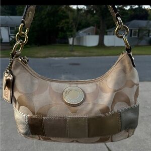Gorgeous Coach Signature Stripe Multi-Stripe Demi Convertible Hobo Bag